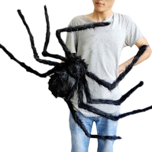 Furry Fake Black Spider Halloween Decoration