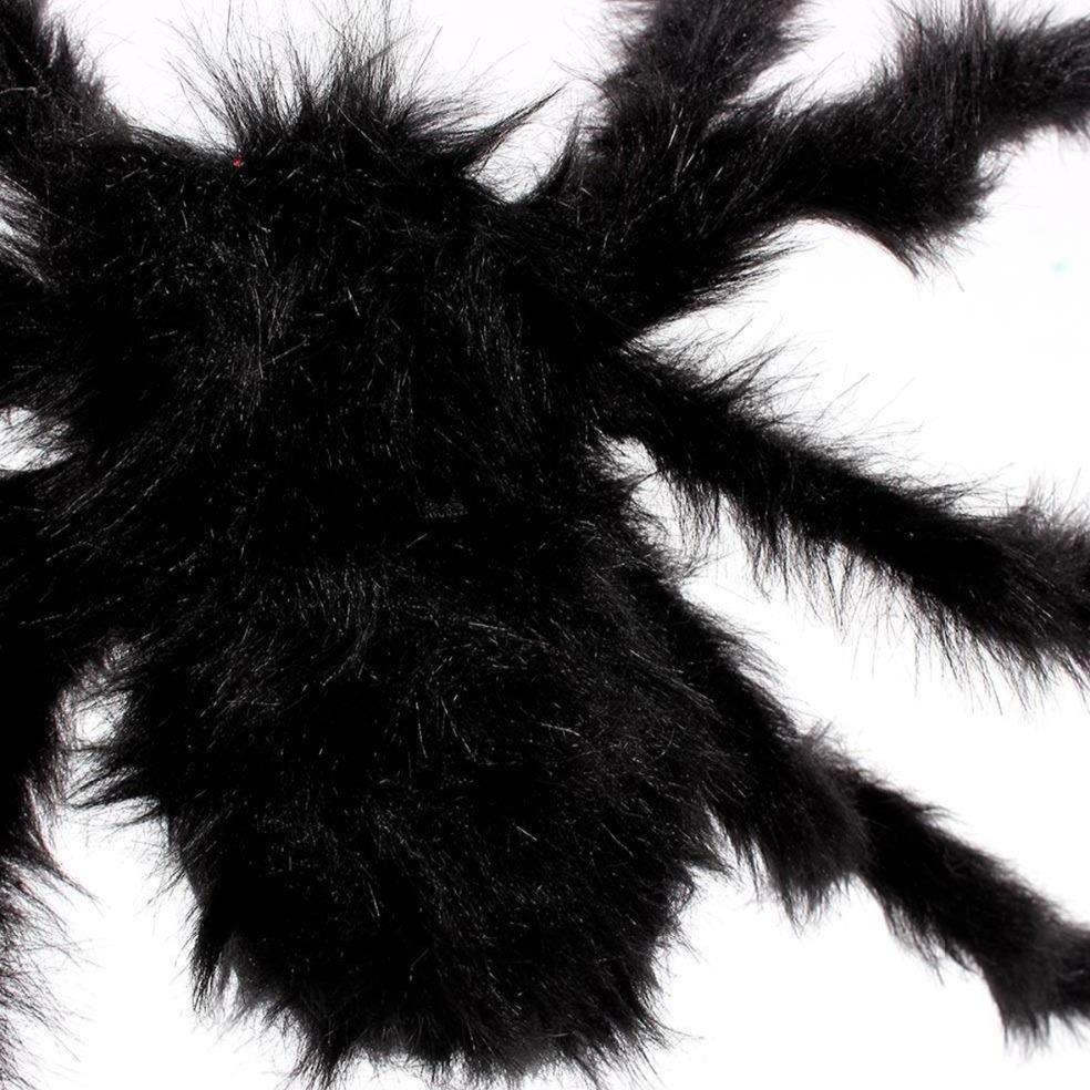 Furry Fake Black Spider Halloween Decoration