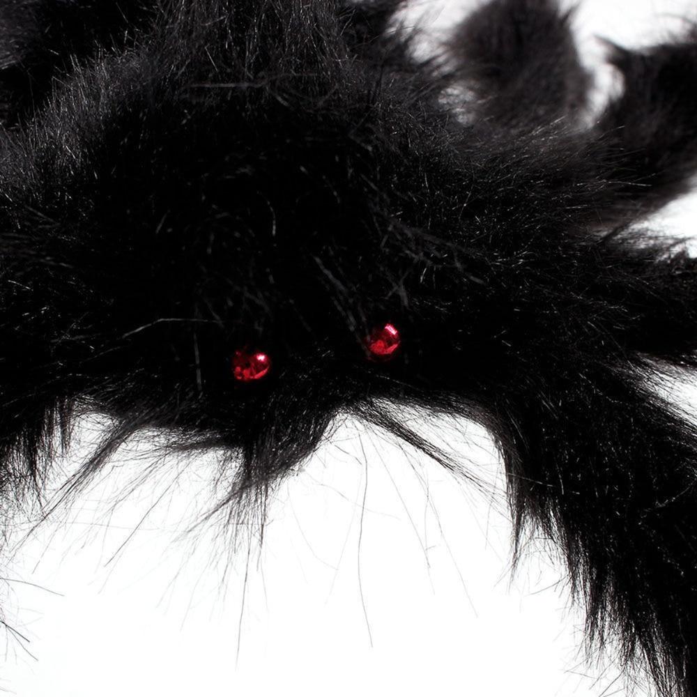 Furry Fake Black Spider Halloween Decoration